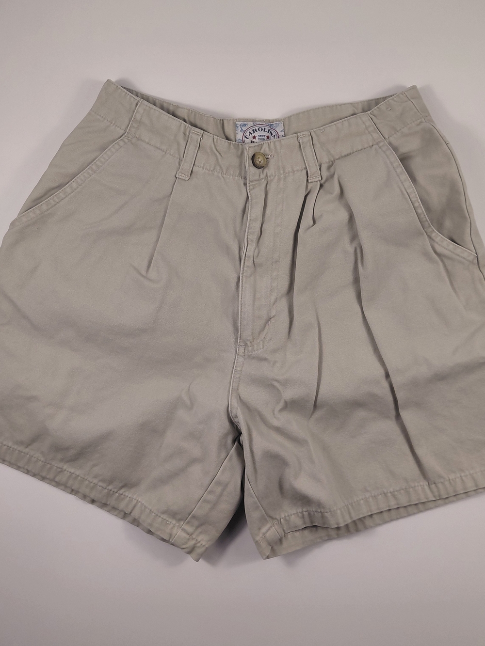 Vintage 90s Womens Carolina Blues High Rise Mom Cotton Pleated Shorts